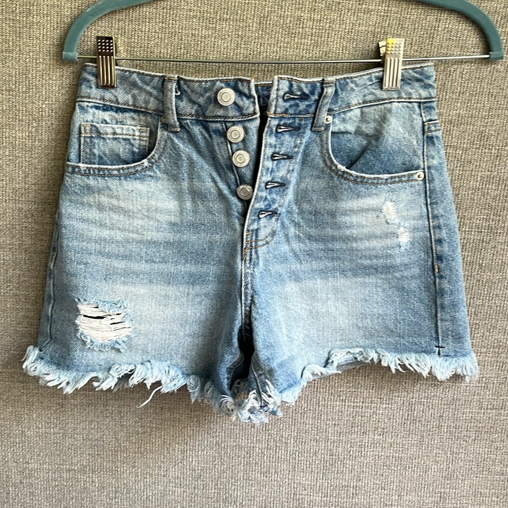 Button Up Size 0 Baggy Jean Shorts